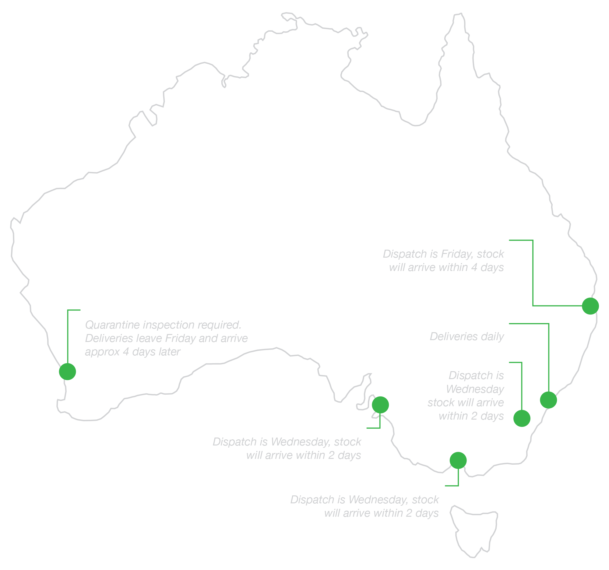 Nation Wide Deliveries Map